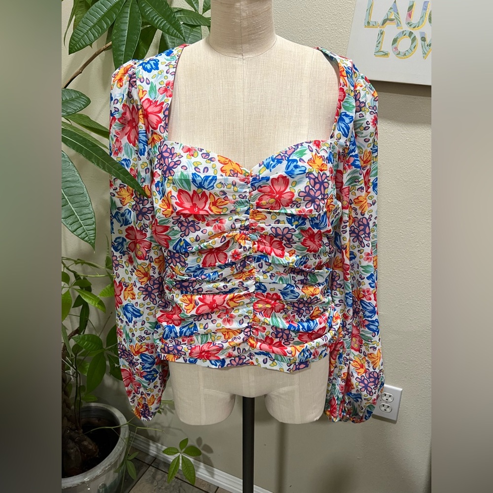 AQUA FLORAL MULTICOLORS TOP